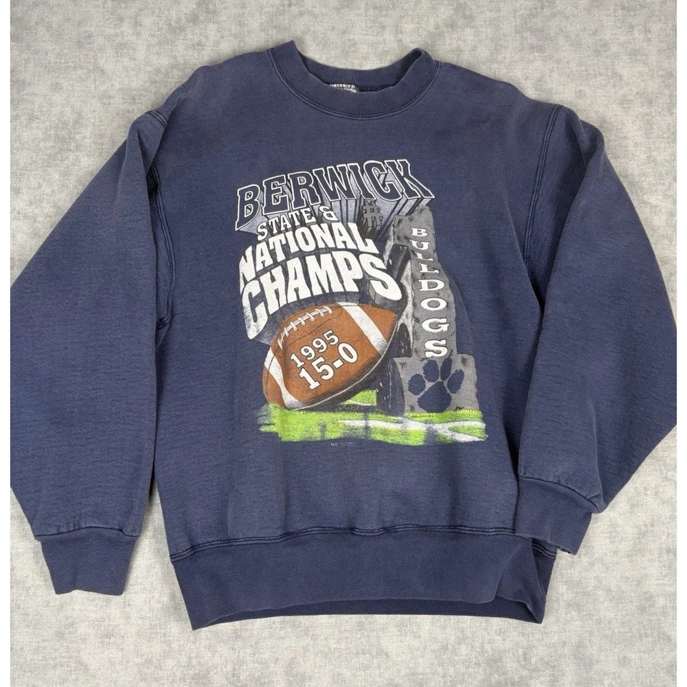 Vintage 1995 Berwick Bulldogs Football National Champs Sweatshirt USA M 15-0